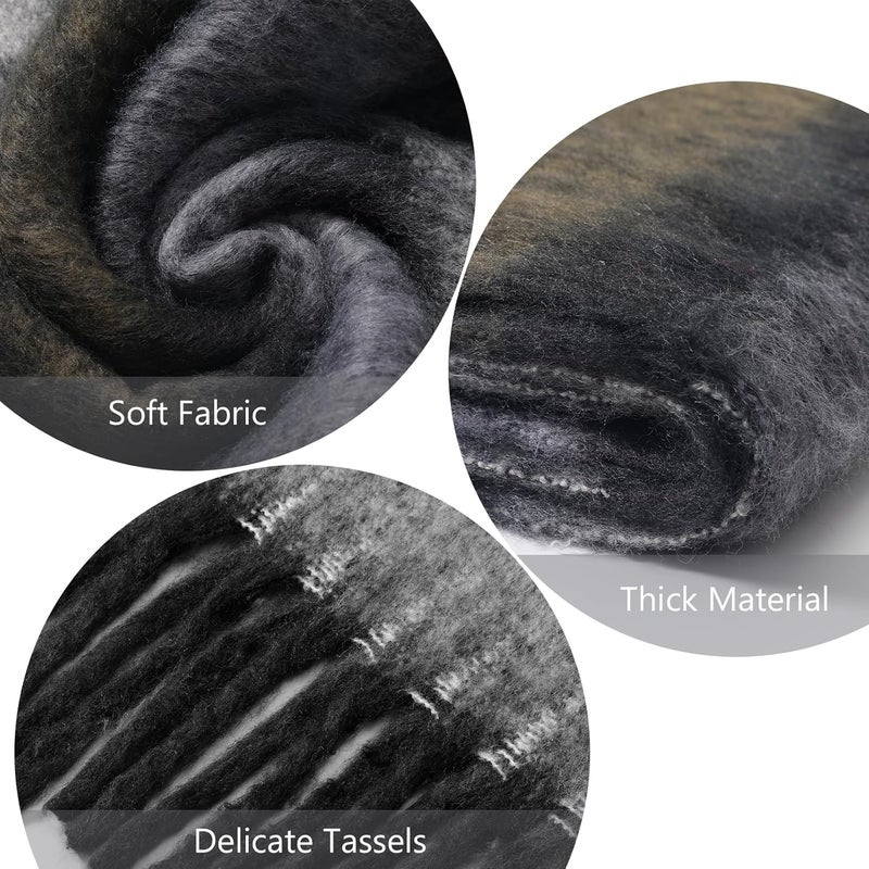 Premillow Women's Mohair Winter Scarf Pure Color, Warm Winter Scarf for Women and Men, Soft Luxurious Cashmere Feel Scarfs - Image 2